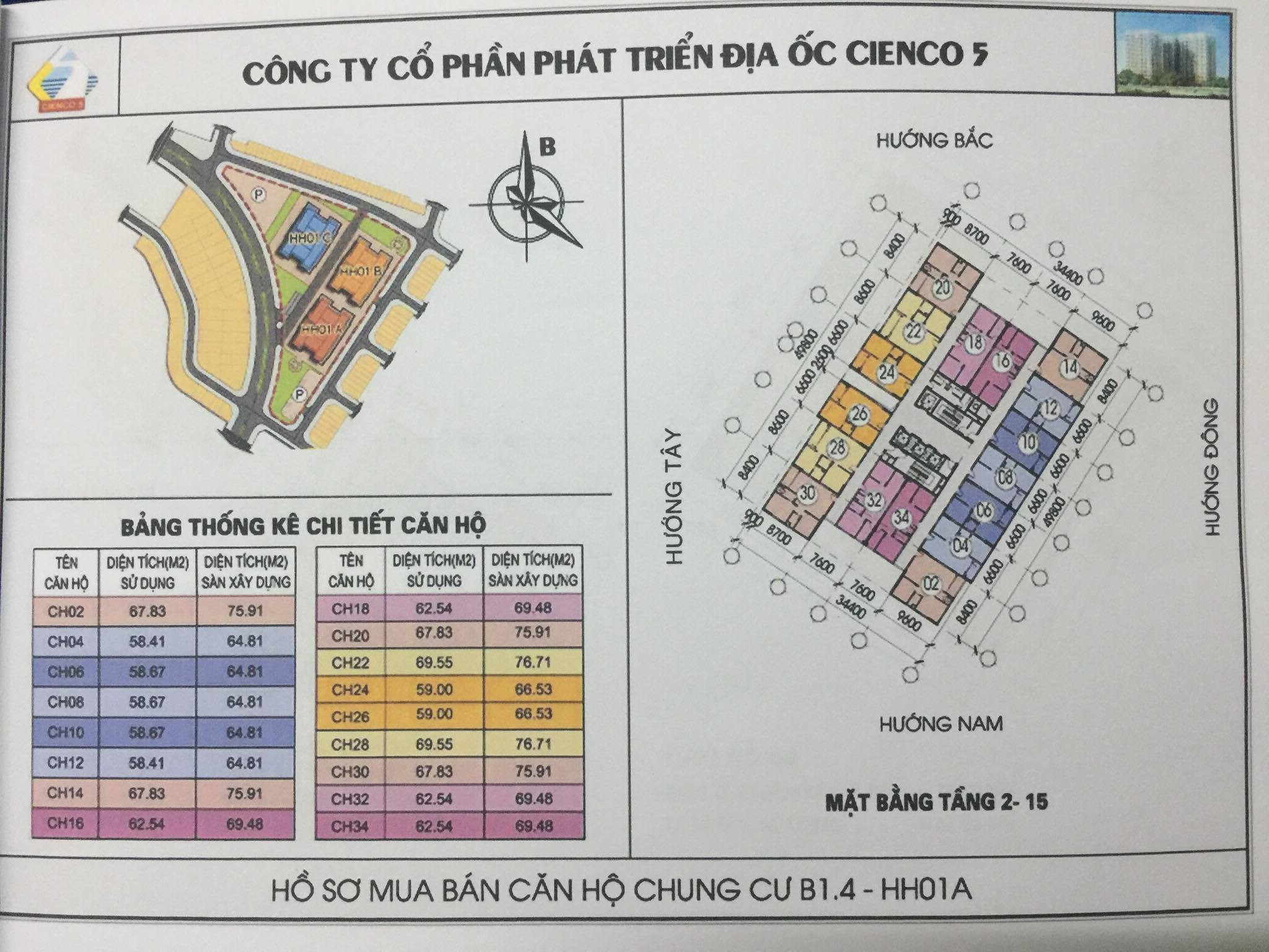Bất động sản Vuông | Thiết Kế Căn Hộ Chung Cư B1.4 HH01 Thanh Hà