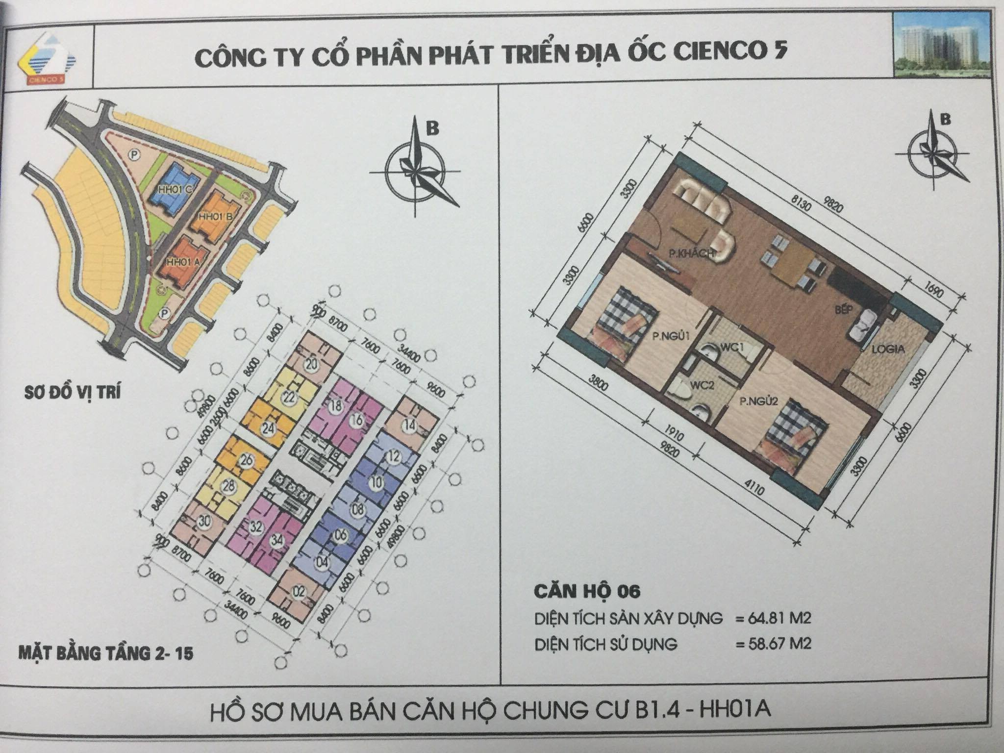 Bất động sản Vuông | Thiết Kế Căn Hộ Chung Cư B1.4 HH01 Thanh Hà
