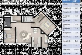 Mặt bằng căn hộ loại A diện tích 102,79 m2 chung cư Hyundai HillState Hà Đông - Hà Nội 