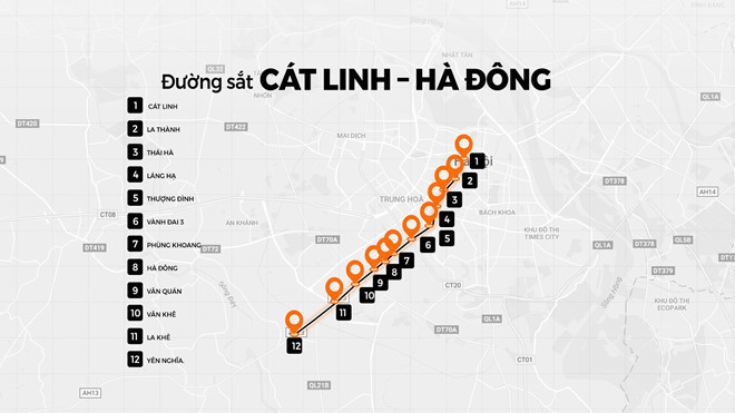 Bất động sản Vuông | Đoàn tàu chính thức tuyến Cát Linh - Hà Đông (Hà Nội) đã được vận hành chạy thử nghiệm trên đường ray trước thời điểm đưa vào khai thác thương mại.