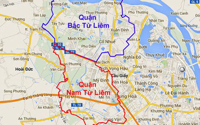 HÃ  Ná»i Äiá»u chá»nh Äá»a giá»i: Nhiá»u phÆ°á»ng thuá»c quáº­n Nam Tá»« LiÃªm, Báº¯c Tá»« LiÃªm sáº½ vá» quáº­n Cáº§u Giáº¥y