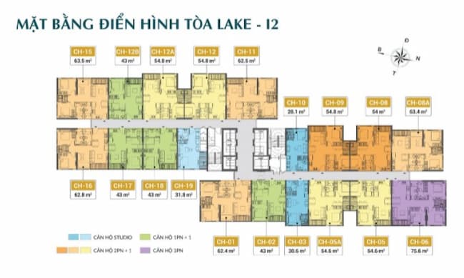 Bất động sản Vuông | Mặt bằng Tòa I2 Imperia Smart City ( tòa The Lake )