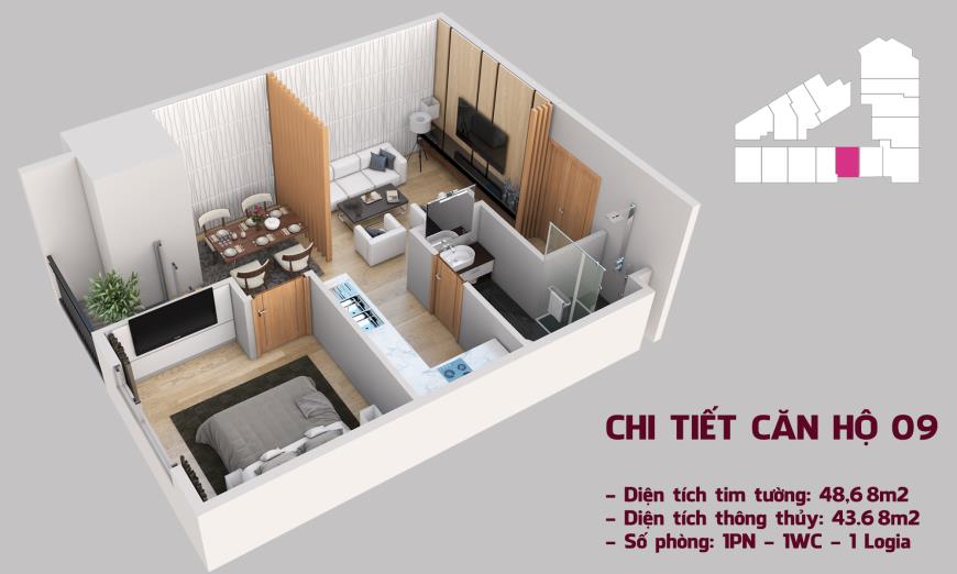 Căn hộ 09 chung cư Tháp doanh nhân
