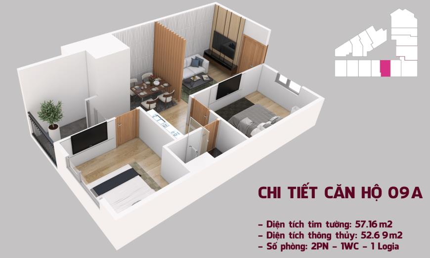 Căn hộ 09A chung cư Tháp doanh nhân