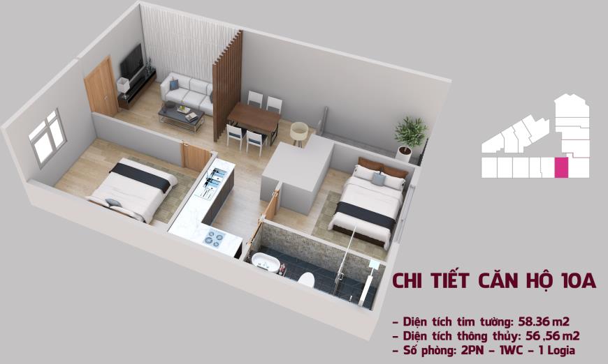 Căn hộ 10A chung cư Tháp doanh nhân