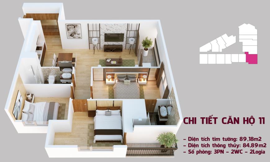 Căn hộ 11 chung cư Tháp doanh nhân