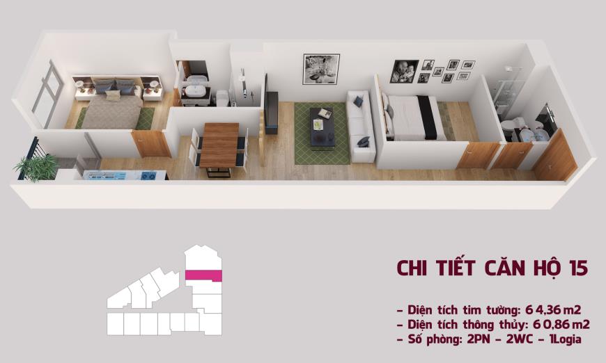 Căn hộ 15 chung cư Tháp doanh nhân