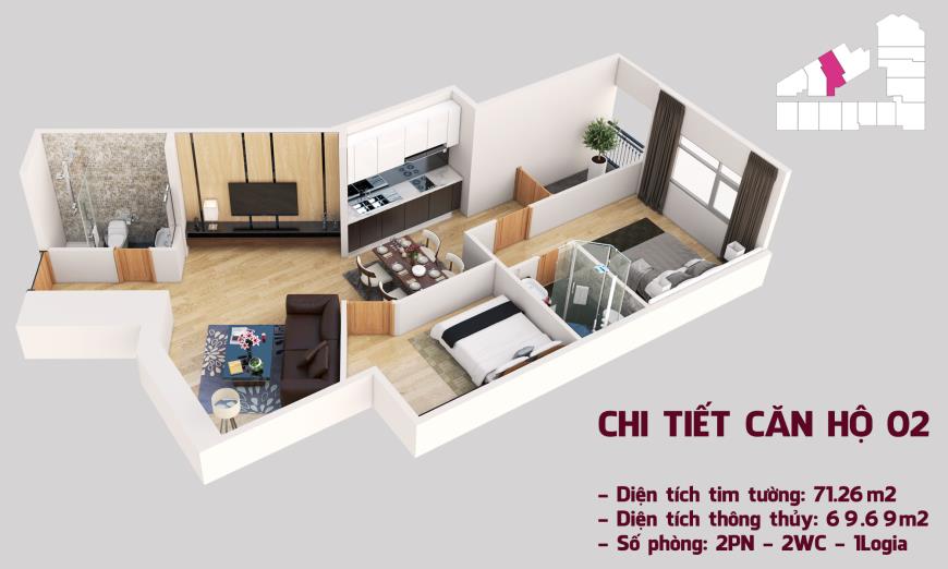 Căn hộ 02 chung cư Tháp doanh nhân