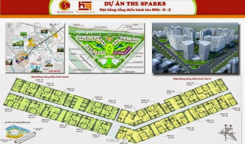 Bất động sản Vuông | Thiết kế mặt bằng chung cư The Sparks Dương Nội