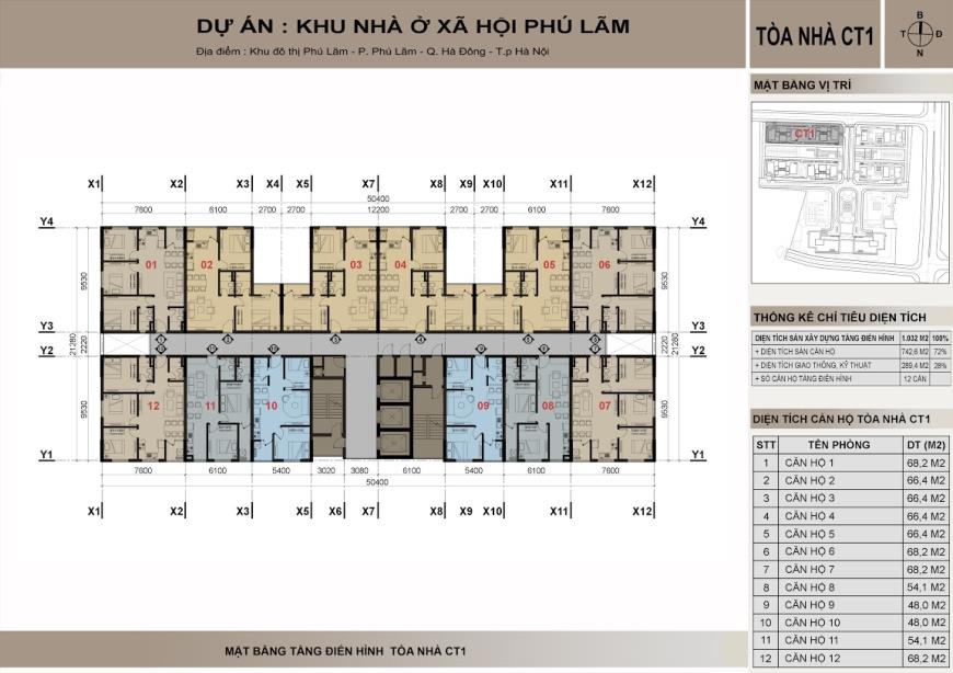 Mặt bằng tầng điển hình toà CT1