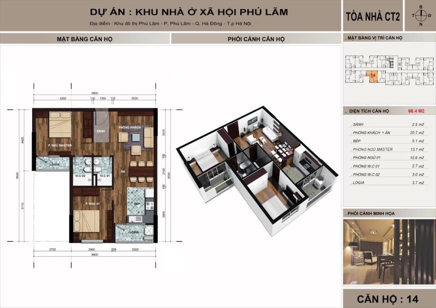 Căn hộ 14 toà CT2