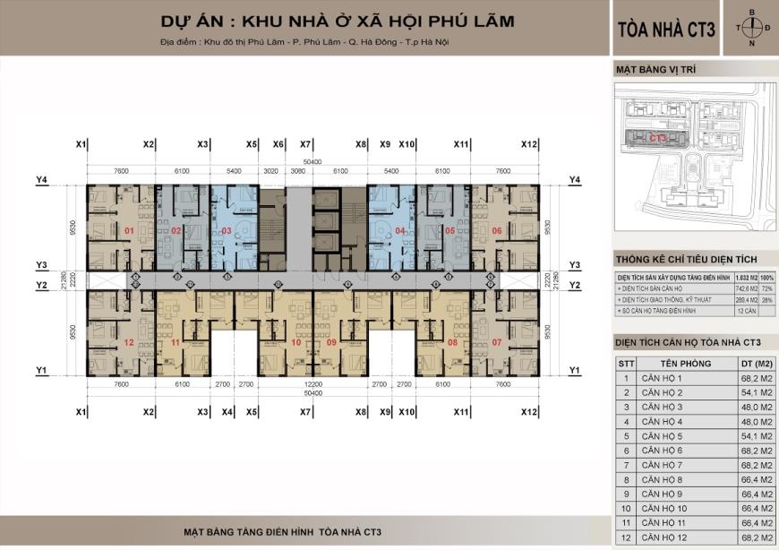Mặt bằng tầng điển hình CT3