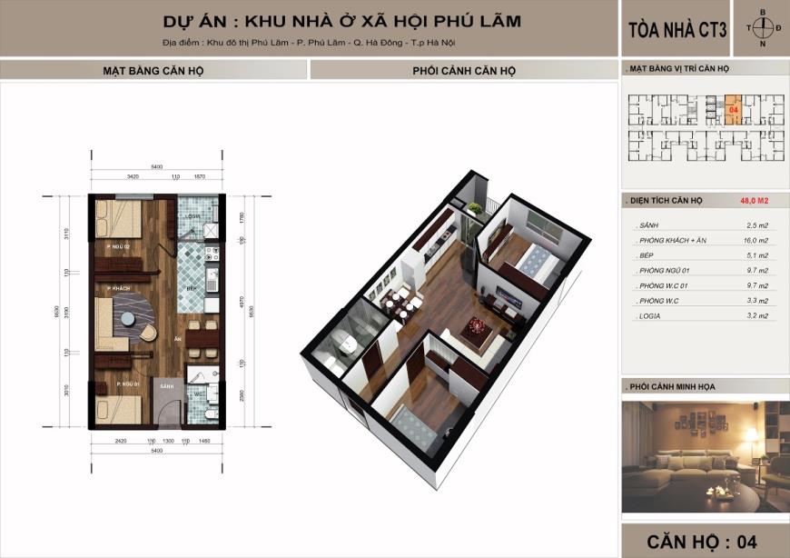 Căn hộ 04 toà CT3