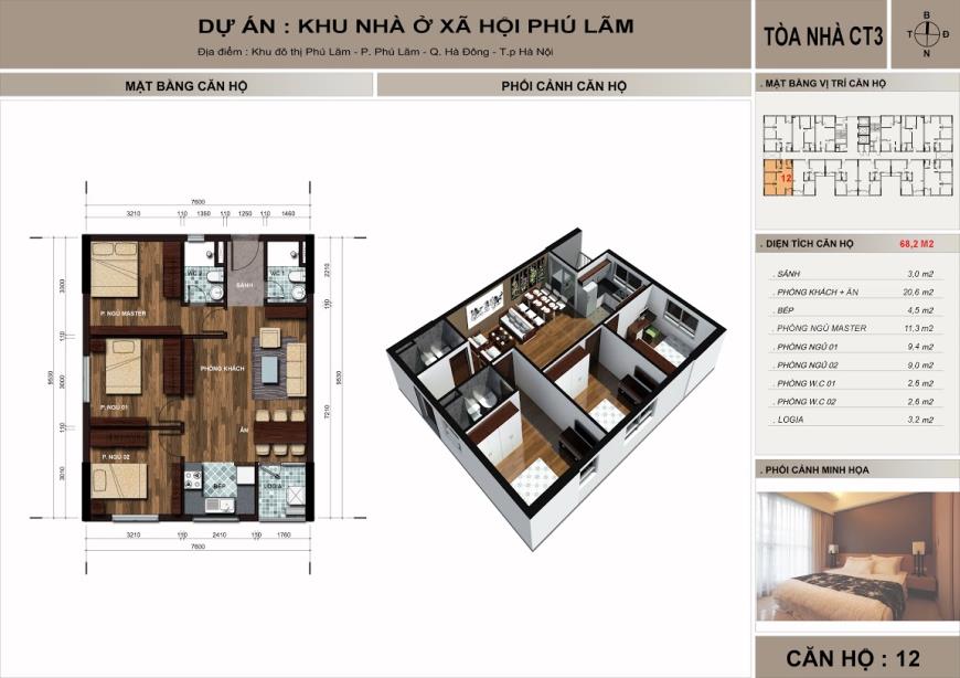 Căn hộ 12 toà CT3