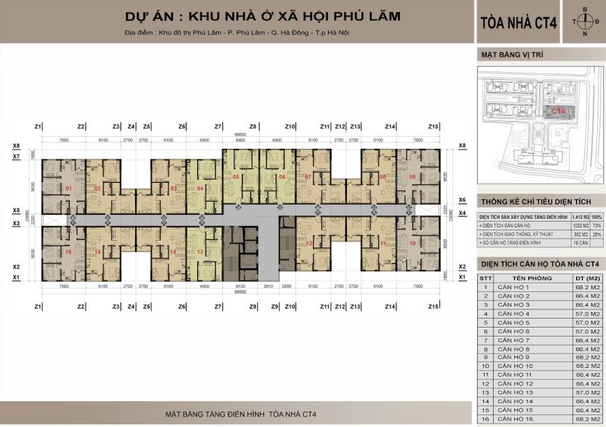 Mặt bằng tầng điển hình CT4