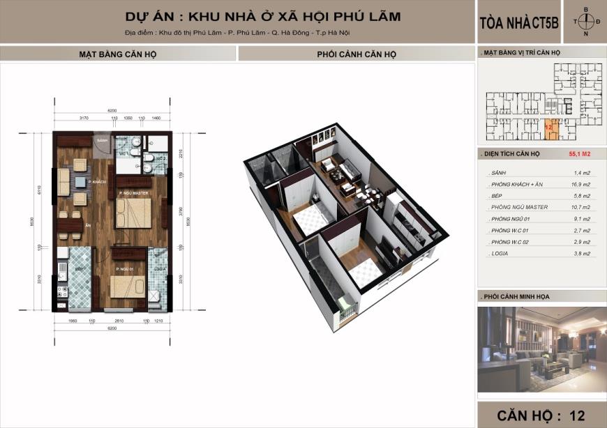  Căn hộ 12 toà CT5B
