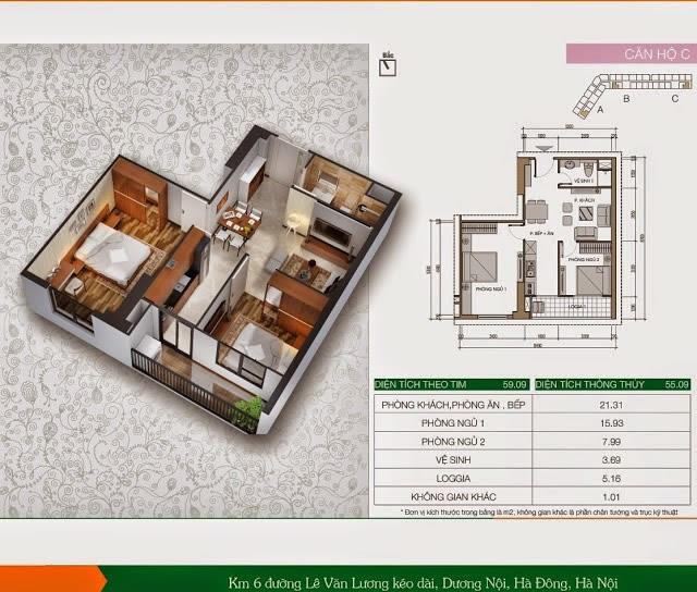 Bất động sản Vuông | Thiết kế mặt bằng chung cư Xuân Mai Sparks Tower 