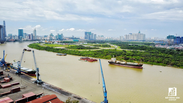 
Vị trí sẽ được xây dựng cầu Thủ Thiêm 3 kết nối khu đô thị Thủ Thiêm với quận 4.
