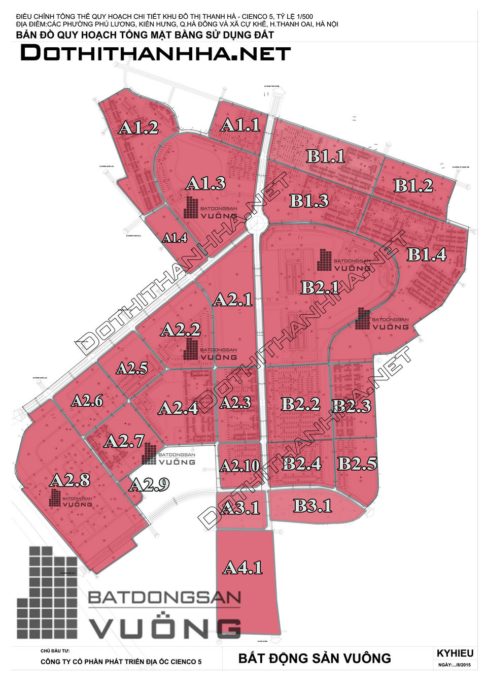 Bản đồ khu đô thị Thanh Hà