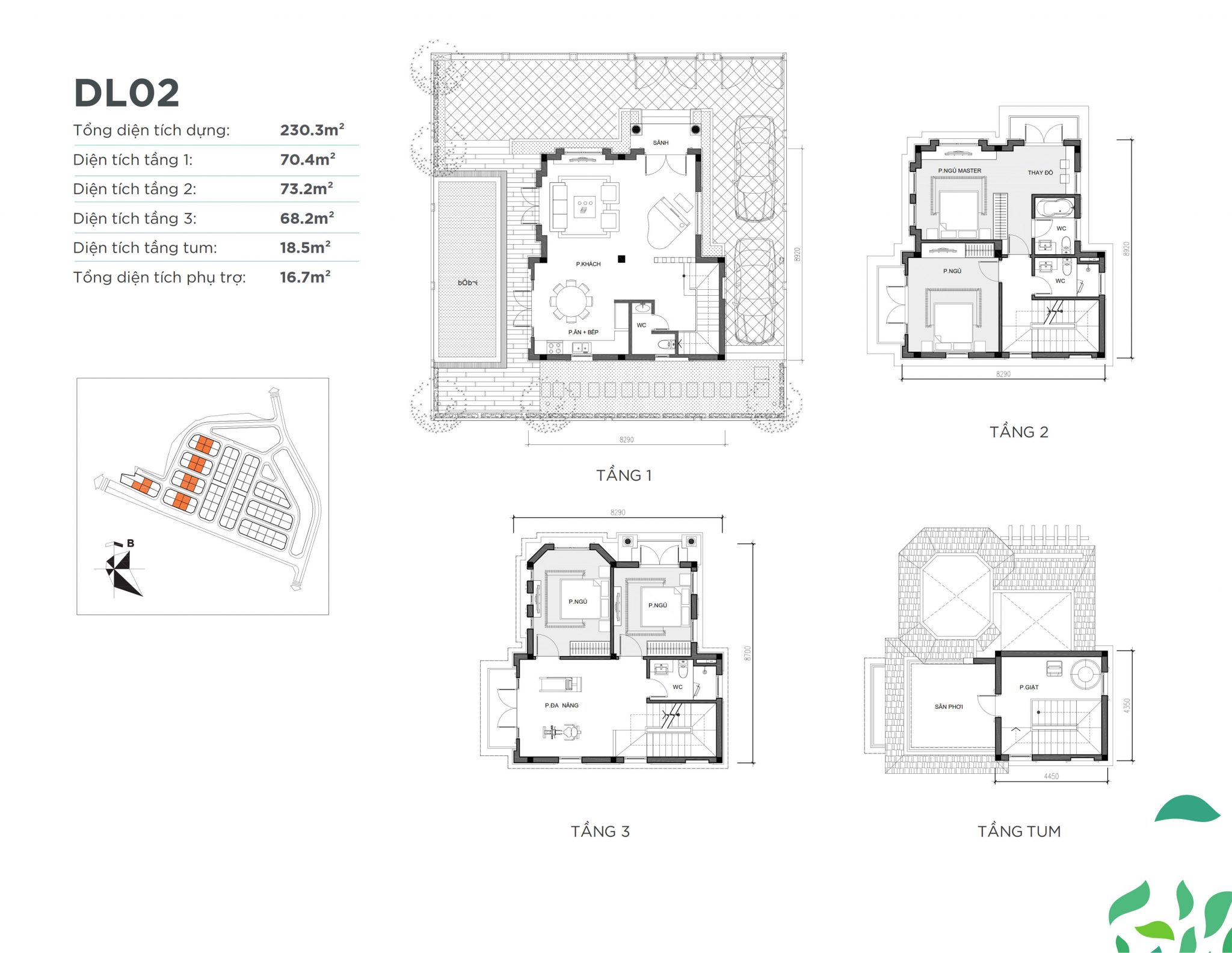 Mẫu DL02 dự án Vinhomes Green Villas Tây Mỗ