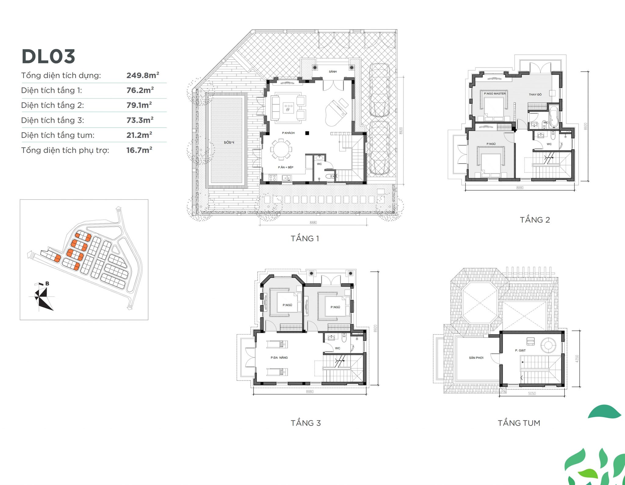 Mẫu DL03 dự án Vinhomes Green Villas Tây Mỗ