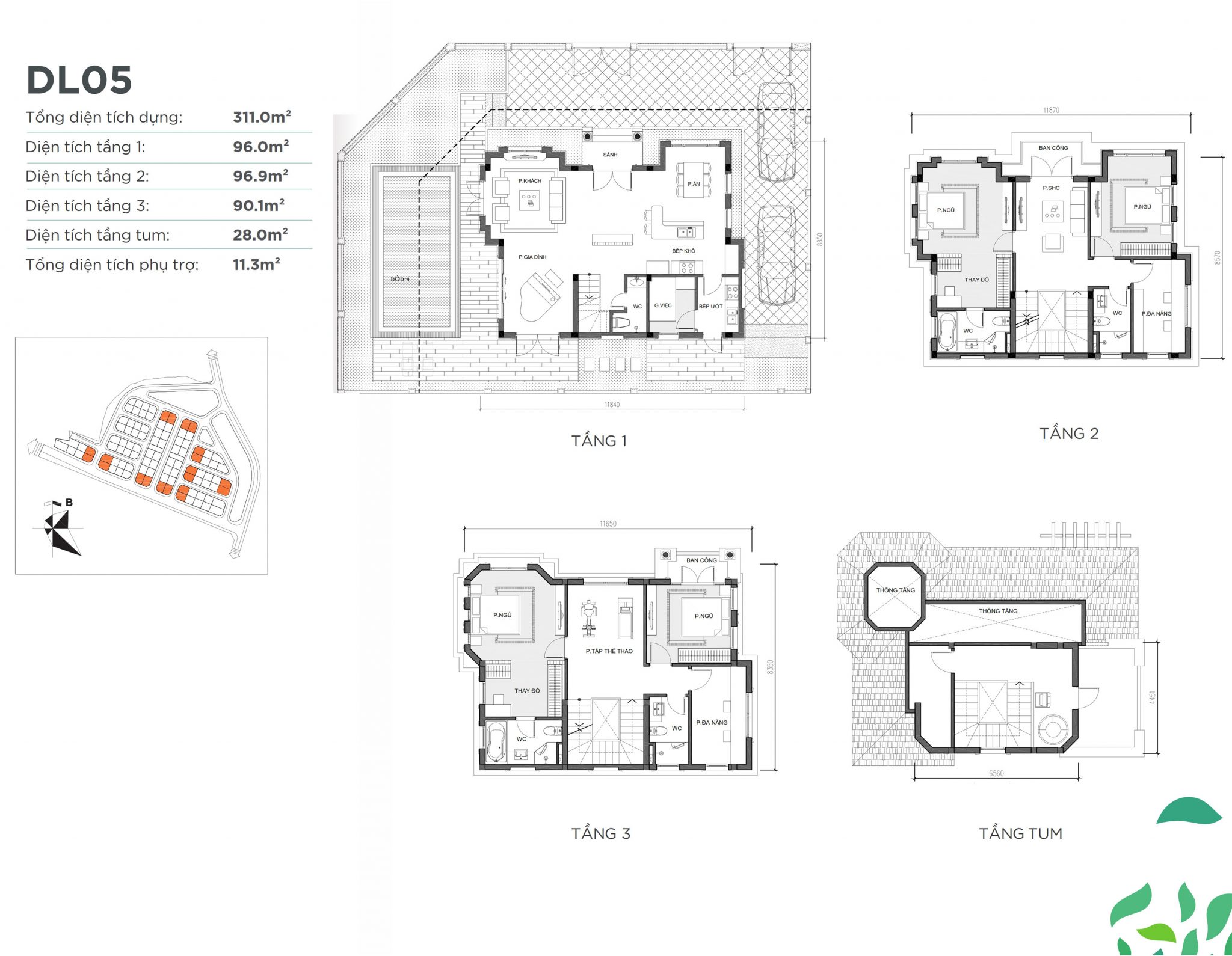 4-Mẫu DL05 dự án Vinhomes Green Villas Tây Mỗ