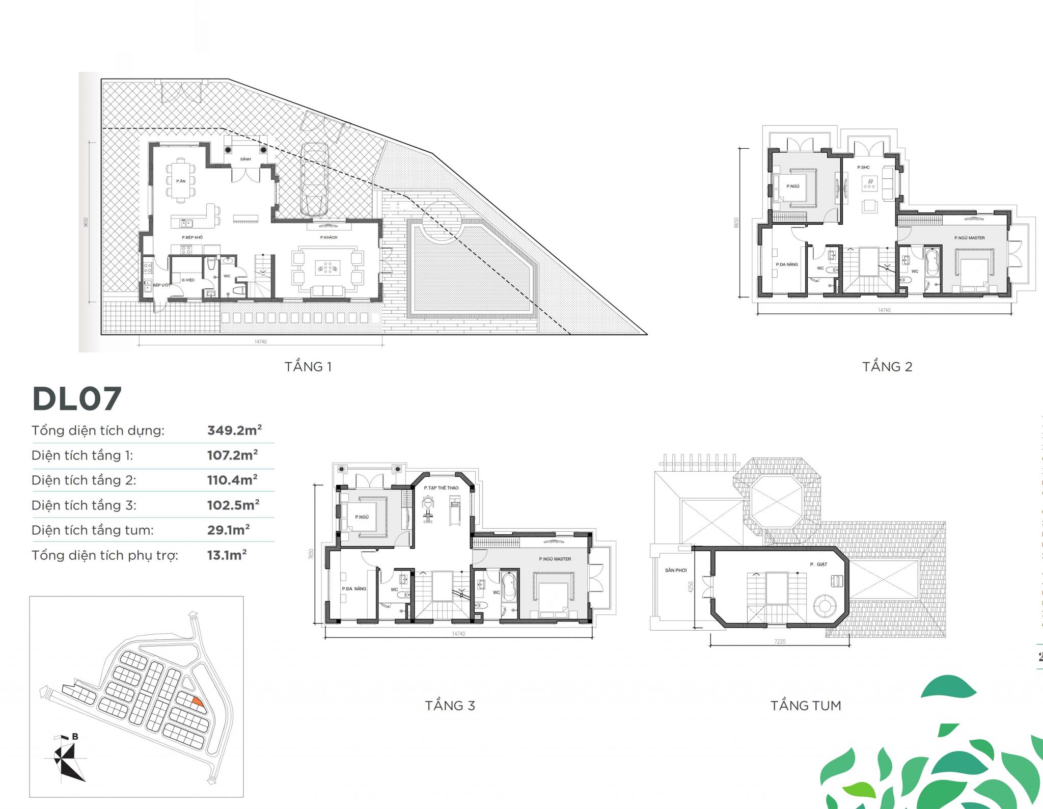 Mẫu DL07 dự án Vinhomes Green Villas Tây Mỗ