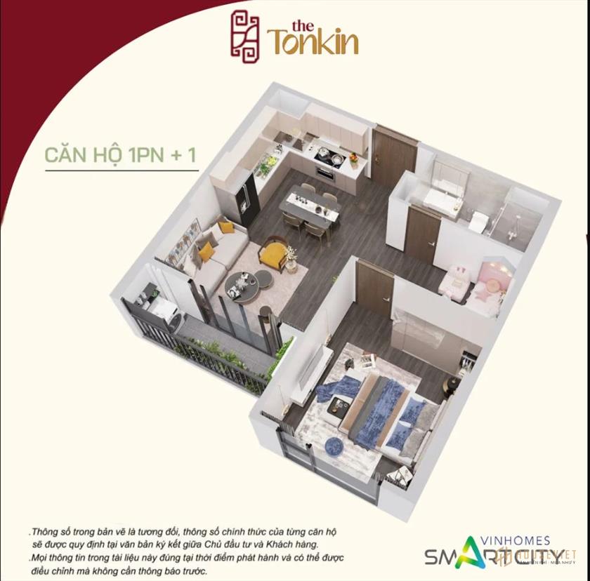 căn hộ 1PN+ The Tonkin