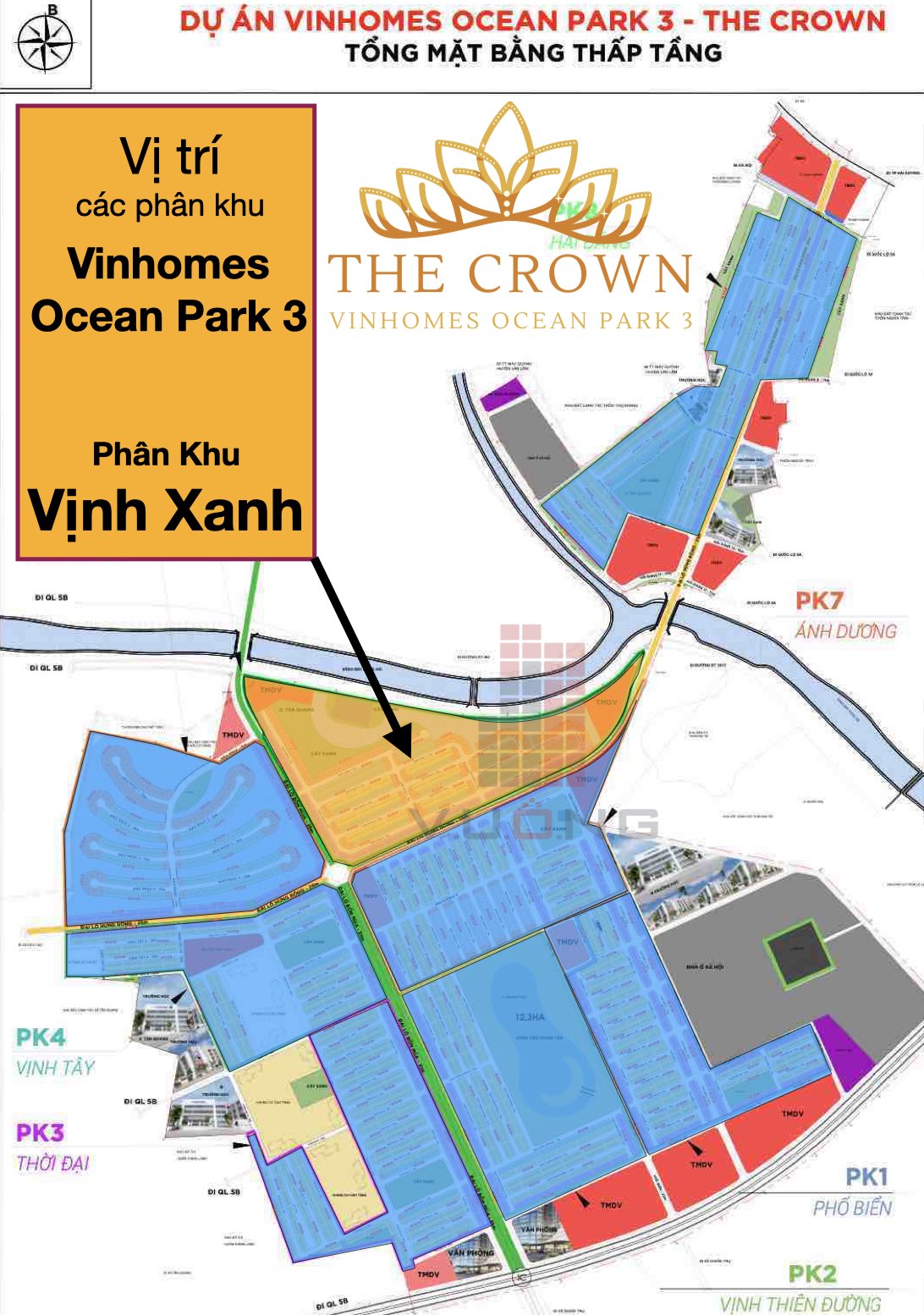 Vị trí dự án Vinhomes Ocean Park 3 và phân khu Vịnh Xanh