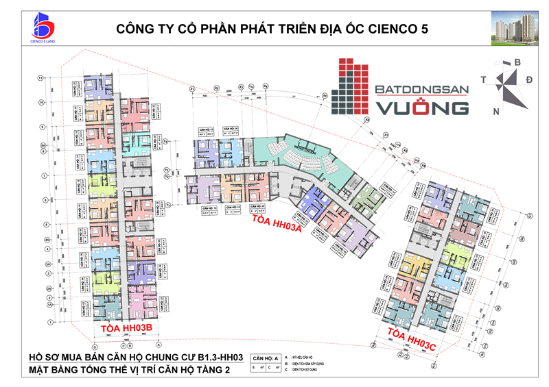 Mặt bằng tầng 2 chung cư B1.3 HH03 Thanh Hà Mường Thanh