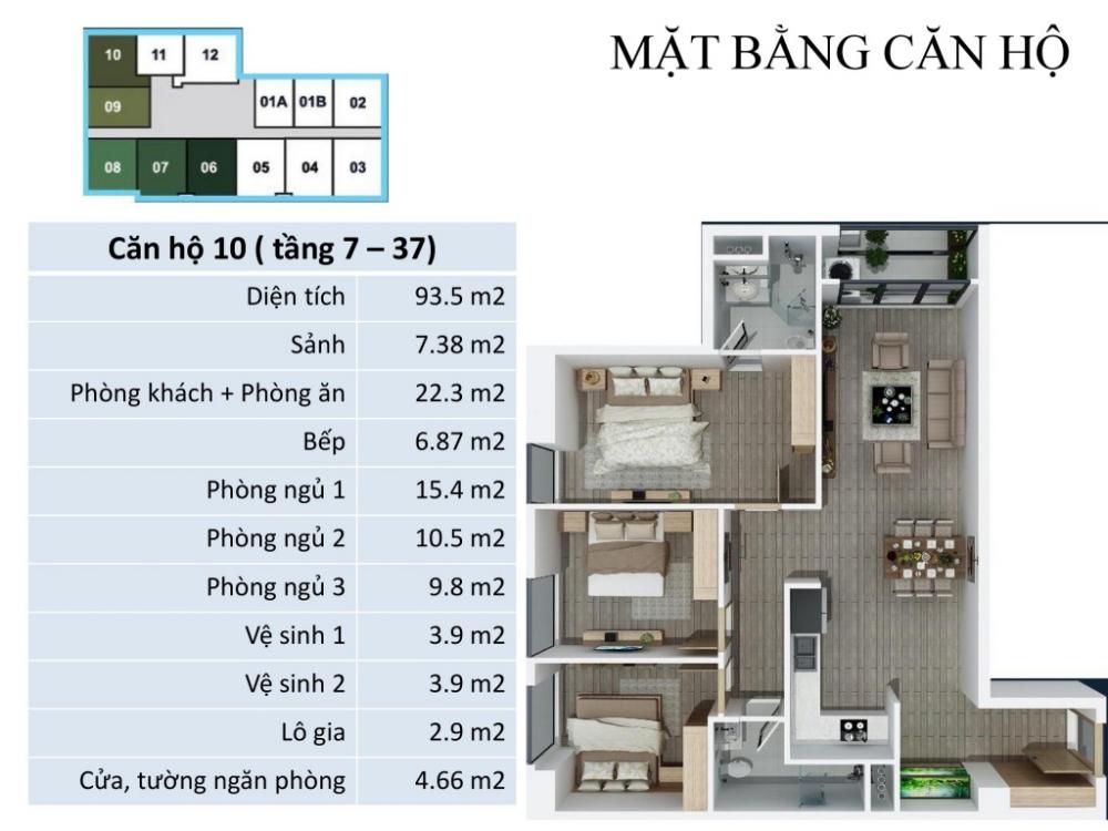 Mặt bằng căn hộ 10