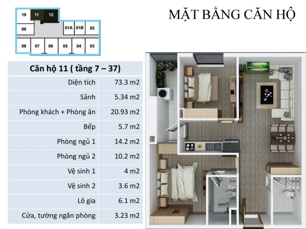 Mặt bằng căn hộ 11