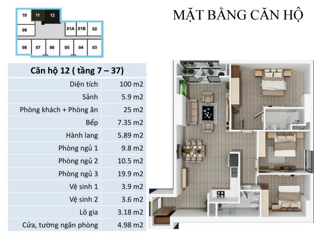 Mặt bằng căn hộ 12