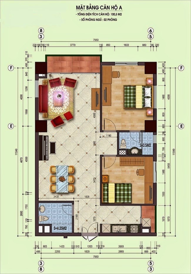 Căn hộ loại A 100m2 chung cư An Lạc tiểu khu đô thị Nam La Khê