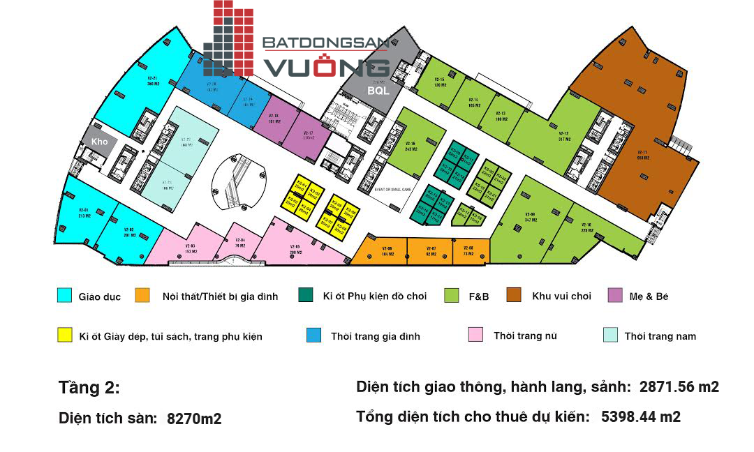 Mặt bằng trung tâm thương mại The Victoria Văn Phú Hà Đông