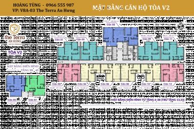 Bán Chung cư 74.14 m<sup>2</sup> căn 04, 2 phòng ngủ tòa V2 Chung cư The Terra An Hưng