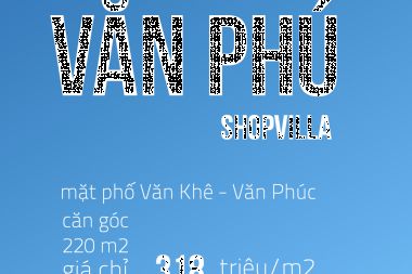 Bán Biệt thự 220 m<sup>2</sup> lô BT1 Khu đô thị Văn Phú