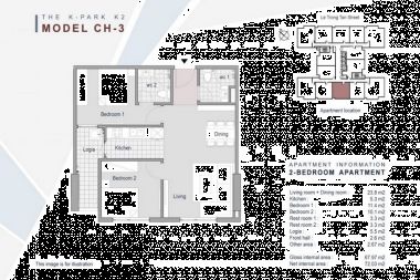 Bán Chung cư 67.97 m<sup>2</sup> căn 3, 2 phòng ngủ tòa K2 Chung cư The K Park