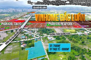 Bán đất ngõ đường Trần Quang Khải Móng Cái đi vào diện tích 7500 m2 sổ đỏ. Mặt tiền 100 m có 360 m2 đất ở, 7640 m2 vườn tạp cách dự án Vinhomes Golden Avenue Móng Cái 900 m